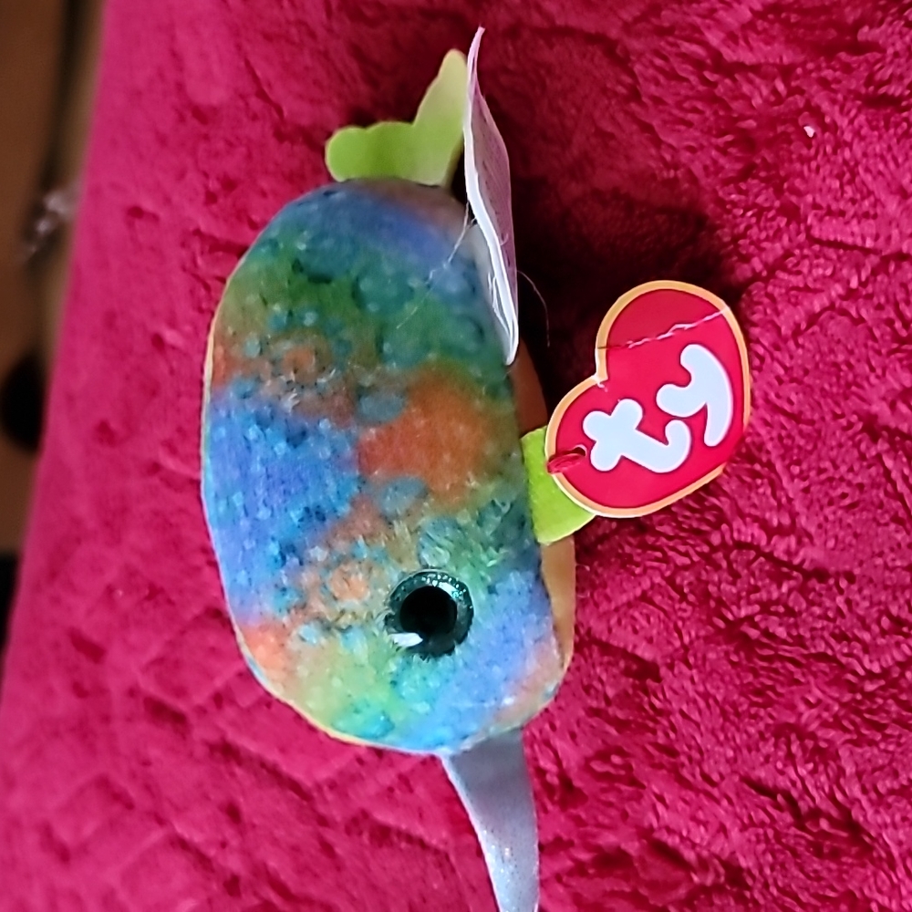 McDonalds Ty Teenie Nori the Narwhal (Green) Mini Plush